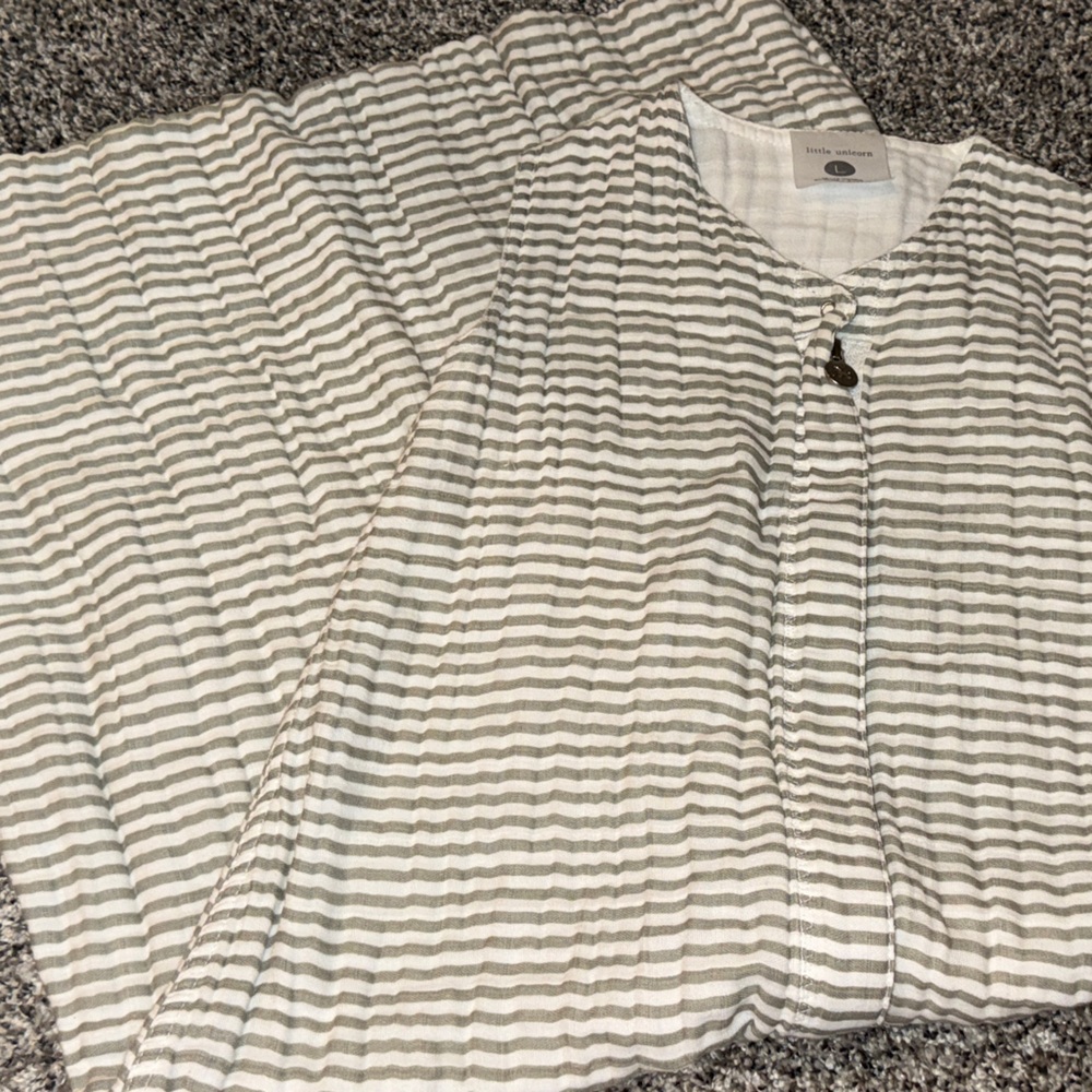 Little Unicorn Gray and White Stripe Sleepsack Size Large